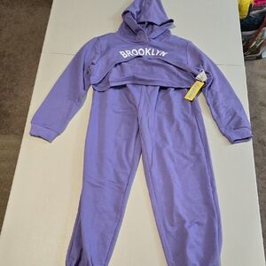 Ecolala Purple Sweatsuit, Size 9-10yr. NWT